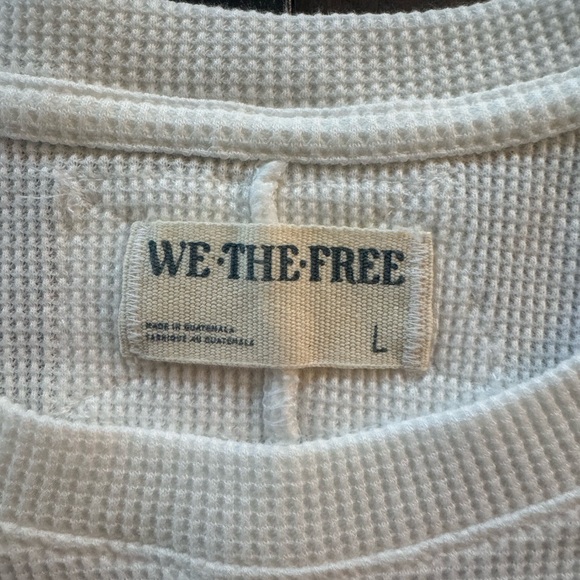 NWT We The Free Easy Does It Waffle Knit Crew Neck Long Sleeve Tee Shirt. Size L - Picture 6 of 10